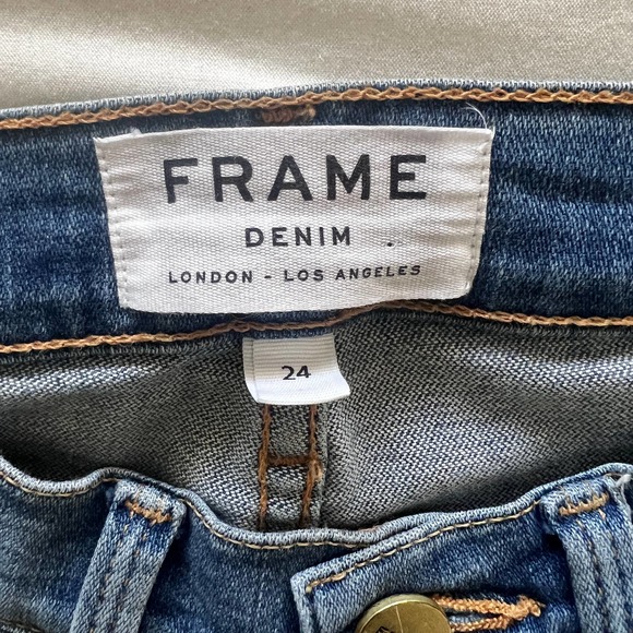 Frame Denim Le Skinny de Jeanne Jeans Distressed Size 24 - Picture 6 of 10
